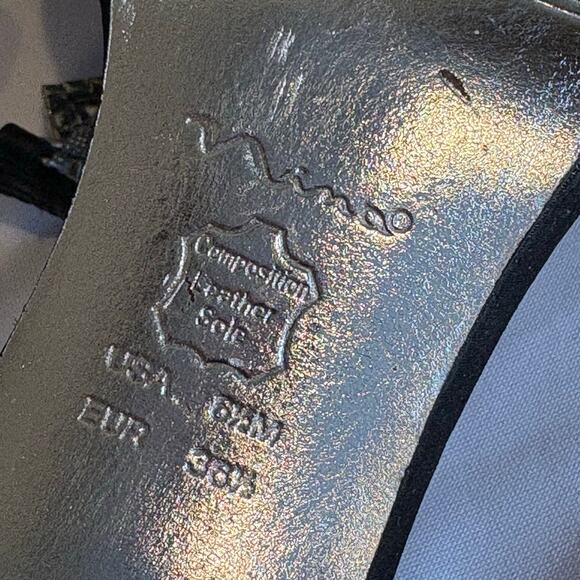 Nina New York Black Rhinestone Strappy Mid Height Heel Sandal Size 6.5M - Picture 6 of 6